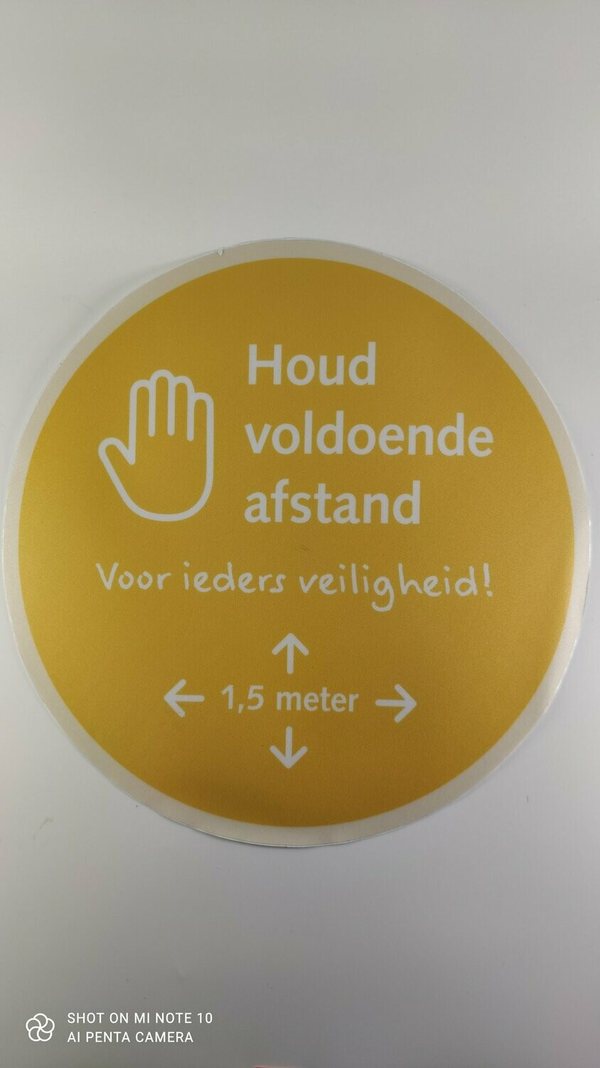 Vloersticker Houd afstand F300 geel