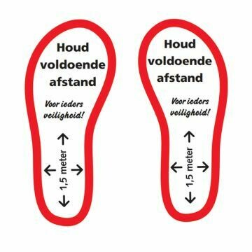 Vloersticker Houd voldoende afstand per paar