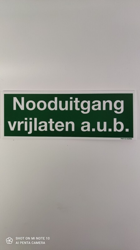 Folie Nooduitgang vrijlaten