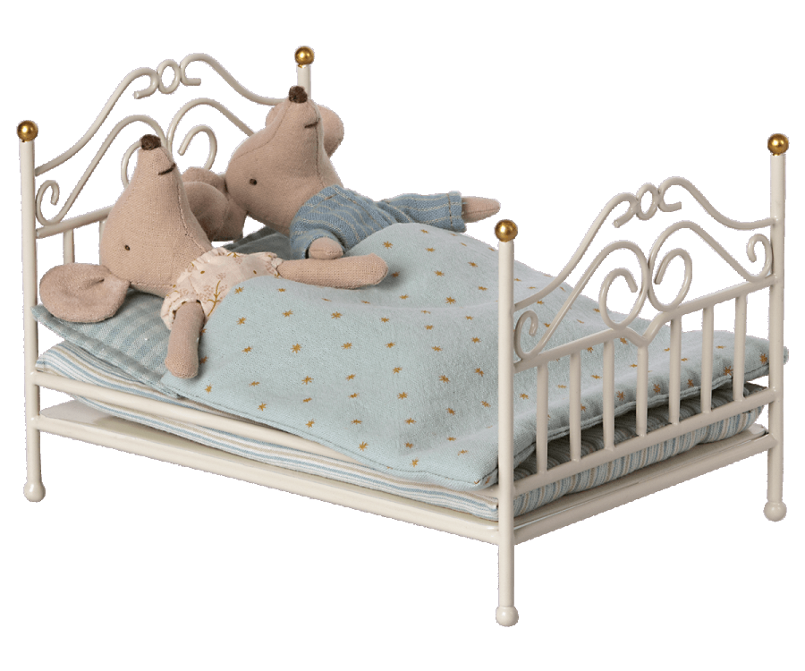 Maileg vintage bed mouse - off white