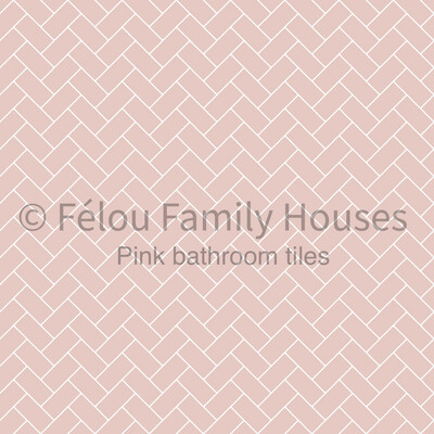 Poppenhuisbehang Pink Bathroom Tiles