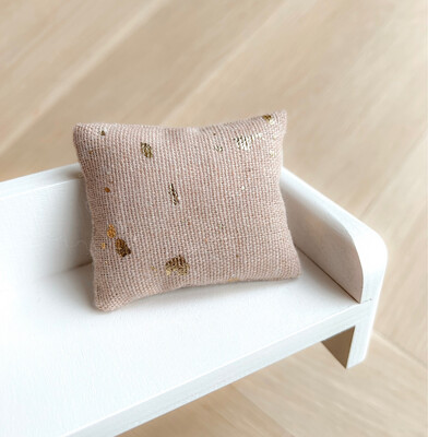 Standaard kussen Roze Jute met gouden vlekjes