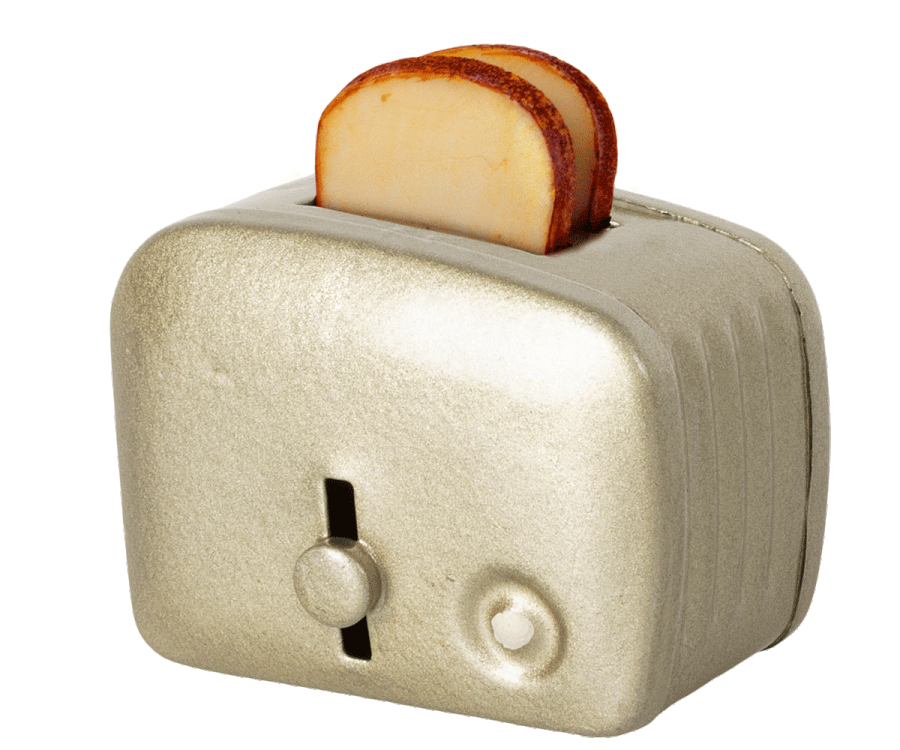 Miniature toaster & bread - Silver
