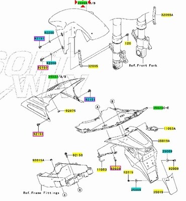 Parafango anteriore Z1000-Z750S 2006 nero metallizzato Usato 350040024660 Parafango anteriore Z1000-Z750S 2006 nero metallizzato Usato 350040024660