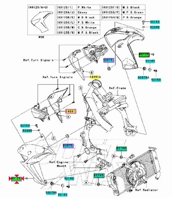 CARENA SX KAWASAKI ER-6N BIANCA 2009/2011 CARENA SX KAWASAKI ER-6N BIANCA 2009/2011