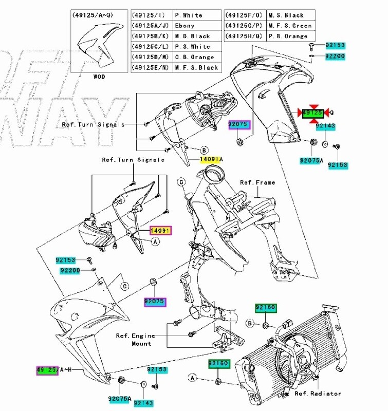 Carena SX Kawasaki Arancio ER-6N 2009/2011 Carena SX Kawasaki Arancio ER-6N 2009/2011