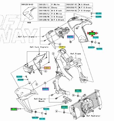 Carena SX Kawasaki Arancio ER-6N 2009/2011 Carena SX Kawasaki Arancio ER-6N 2009/2011