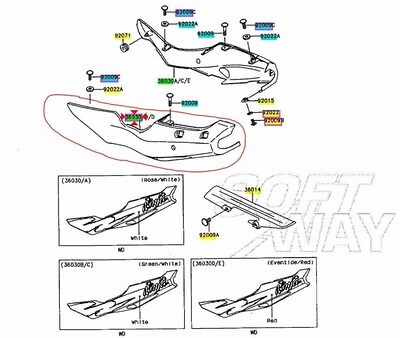 PANNELLO LAT. sx kawasaki ninja ZX600F1 95/97 cod. 360305469R1