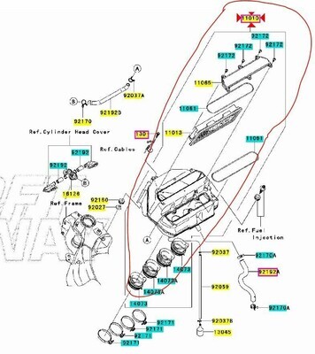 CASSA FILTRO NINJA ZX6R 2005 COMPLETA DI FILTRO codice 110100061