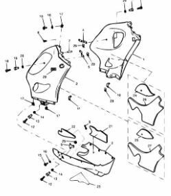 Carenatura destra Triumph Daytona T2302902-CM Bodywork Lower fairings