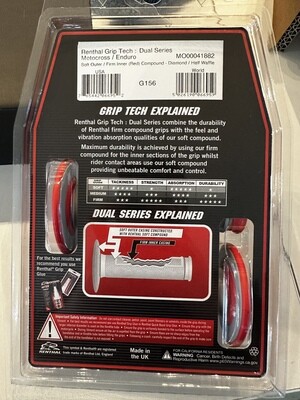 Renthal Grip Tech Motocross/Enduro Manopole Rosse