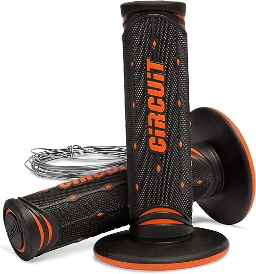 Manopole Circuit Equipment Jupiter Racing Grip Nere-Arancioni