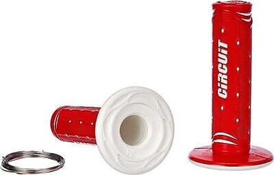 Manopole Circuit Equipment Jupiter Racing Grip Rosse-Bianche