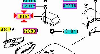 161811092E4 RISUONATORE ASPIRAZIONE DESTRO KAWASAKI NINJA ZX 6R 1998/99