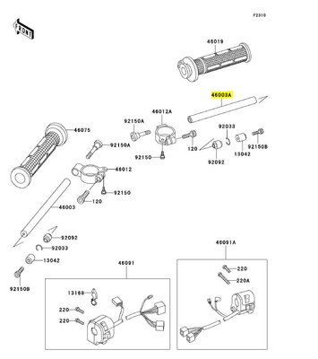 SEMIMANUBRIO DX ZX-7R/RR 1996/2003