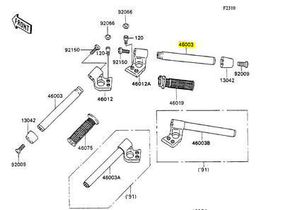 SEMIMANUBRIO ZZ-R1100/600/500 GPZ900R 1990/1992