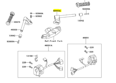 SEMIMANUBRIO DX ZZ-R 500/600 1990/1993