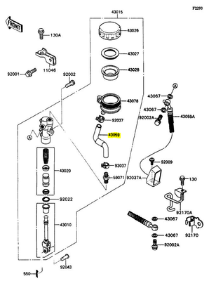 TUBO FRENO,POMPA FRENO RR/HOSE-BRAKE,RR MASTER CYLINDER ZZ-R1100/ZR550/ZZ-R500/600/ZX-6 1992/2006
