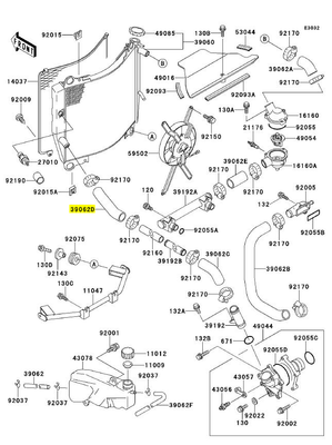 HOSE-COOLING,RADIATOR/ TUBO RADIATORE ZXR/ZX 750/900 1991/1997