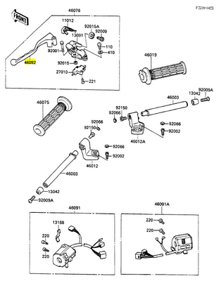 LEVER-GRIP,CLUTCH,BLACK/ LEVA FRIZIONE NERA GPX/GPZ 500/600 1987/1996