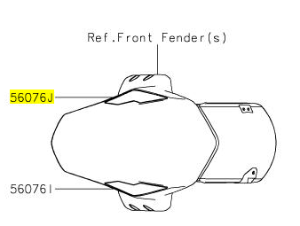 PATTERN,FR FENDER,RH/ STICKER DX PARAFANGO FRONTALE Z900 2023/2024