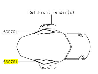 PATTERN,FR FENDER,LH/ STICKER SX PARAFANGO FRONTALE Z900 2023/2024