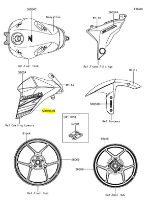 PATTERN,SHROUD,LH/ STICKER CARENA SX Z800 2013/2016
