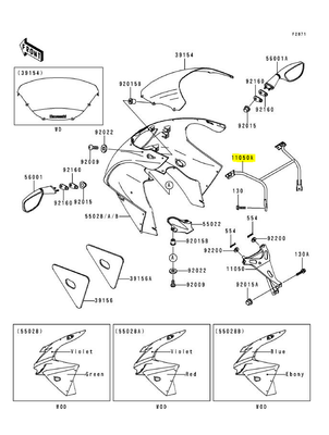 BRACKET,MIRROR/ TELAIETTO SUPPORTO SPECCHIETTI ZX6R 1998/2002