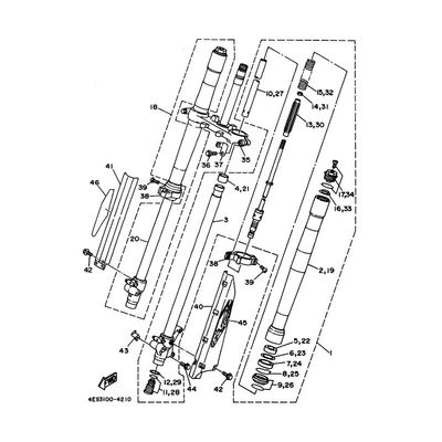 DECALCOMANIA COPRIFORCELLA DESTRA YAMAHA YZ80LW 94