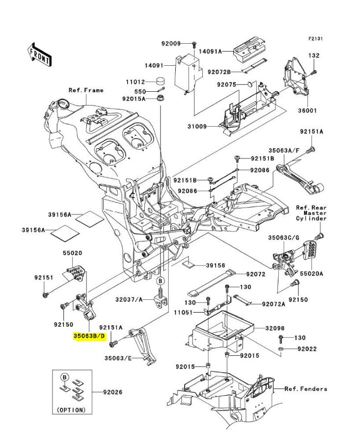 STAFFA PEDANA GUIDATORE SX KAWASAKI ZX12R 2002