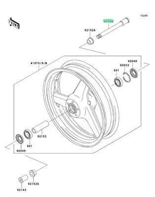 PERNO RUOTA ANTERIORE KAWASAKI