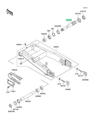 PERNO FORCELLONE POSTERIORE KAWASAKI ZX12R