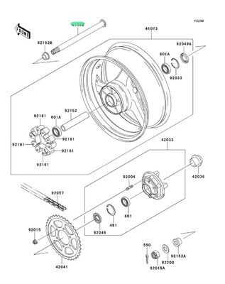 PERNO RUOTA POSTERIORE KAWASAKI ZX12R