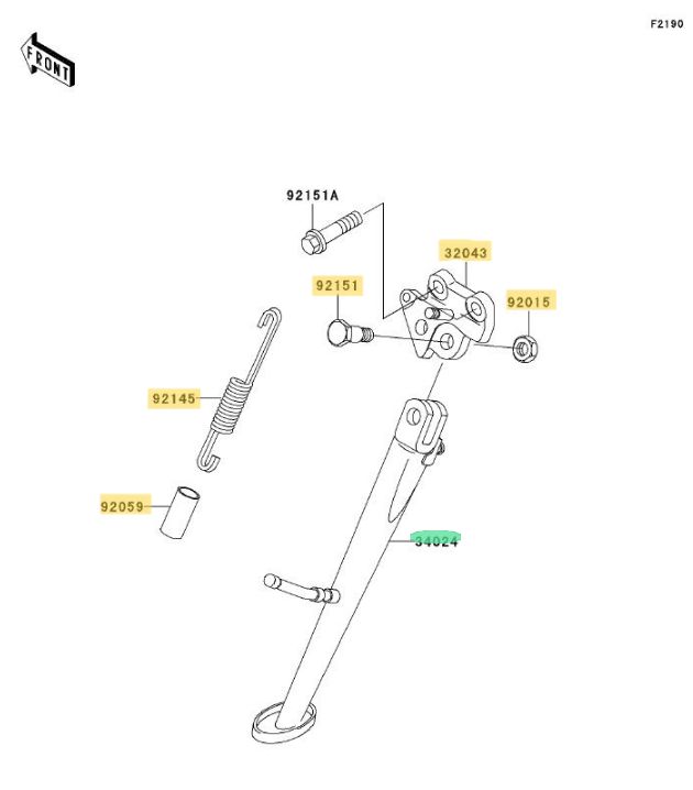 CAVALLETTO LATERALE COMPLETO KAWASAKI ZX12R