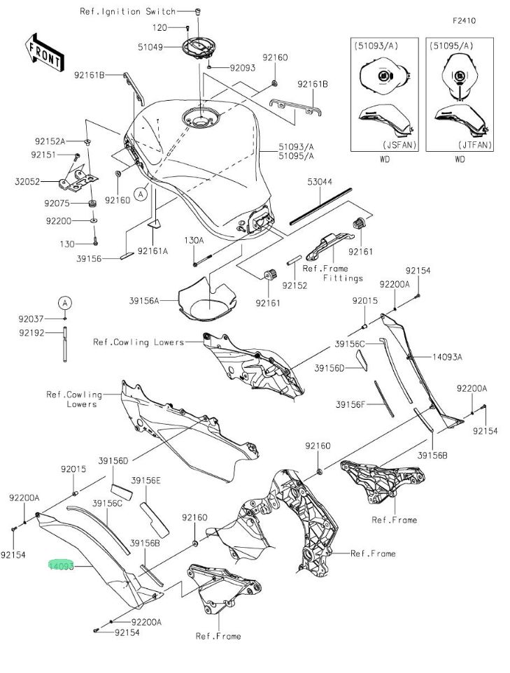 COVER BASSA TELAIO SX KAWASAKI NINJA 1000 SX USATO COME NUOVO