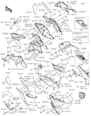 COVER, LH KAWASAKI Z/NINJA 1000 SX COVER, LH KAWASAKI Z/NINJA 1000 SX