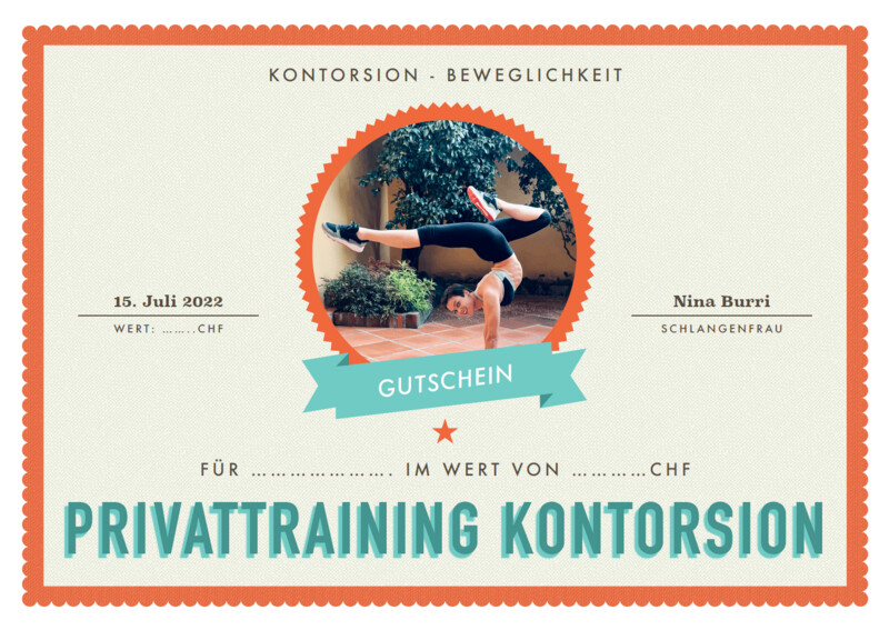 Wertgutschein Privattraining Kontorsion