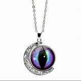 Evil Eye Crescent Moon Necklace