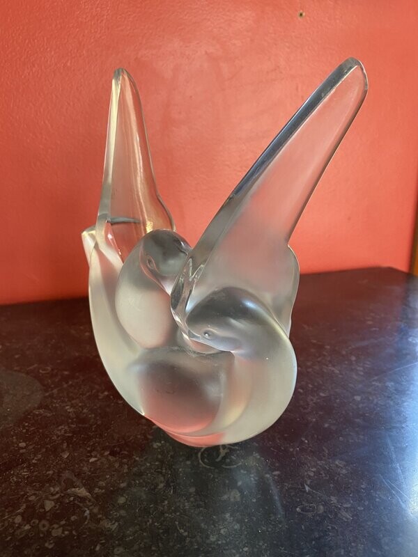 VASE PIQUE FLEURS LALIQUE FRANCE