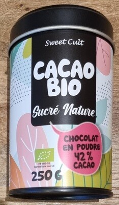 Pur Cacao bio sucré nature, 250gr