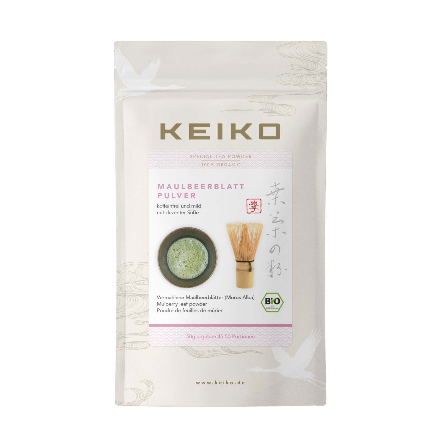 Matcha Magic Mulberry , avec feuilles de mûrier - Matcha und Maulbeerblatt-Pulver   50gr   Bio