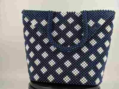 Handtasche "KAMPALA" blau/weiß - handbag "KAMPALA" blue/white