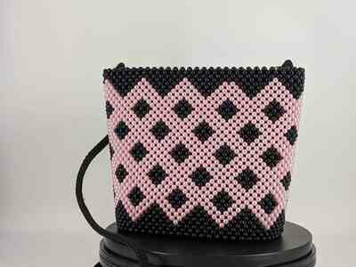 Handtasche "JINJA" schwarz/rosa - handbag "JINJA" black/pink