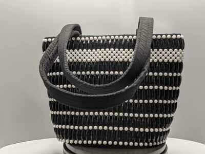 Handtasche "MWANZA" schwarz/weiß - handbag "MWANZA" black/white