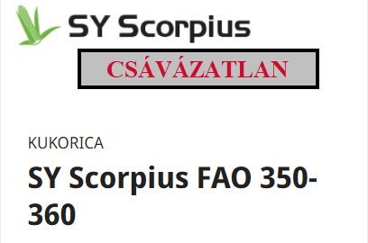 SY Scorpius NCS FAO 355 Csávázatlan 50e.sz/zsák
