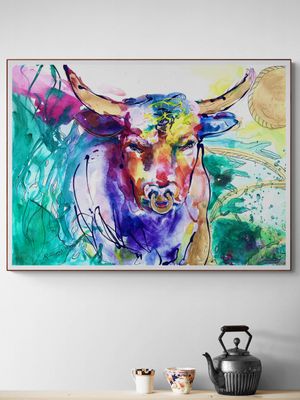Abstract Farm Animal Art Print A4 A3