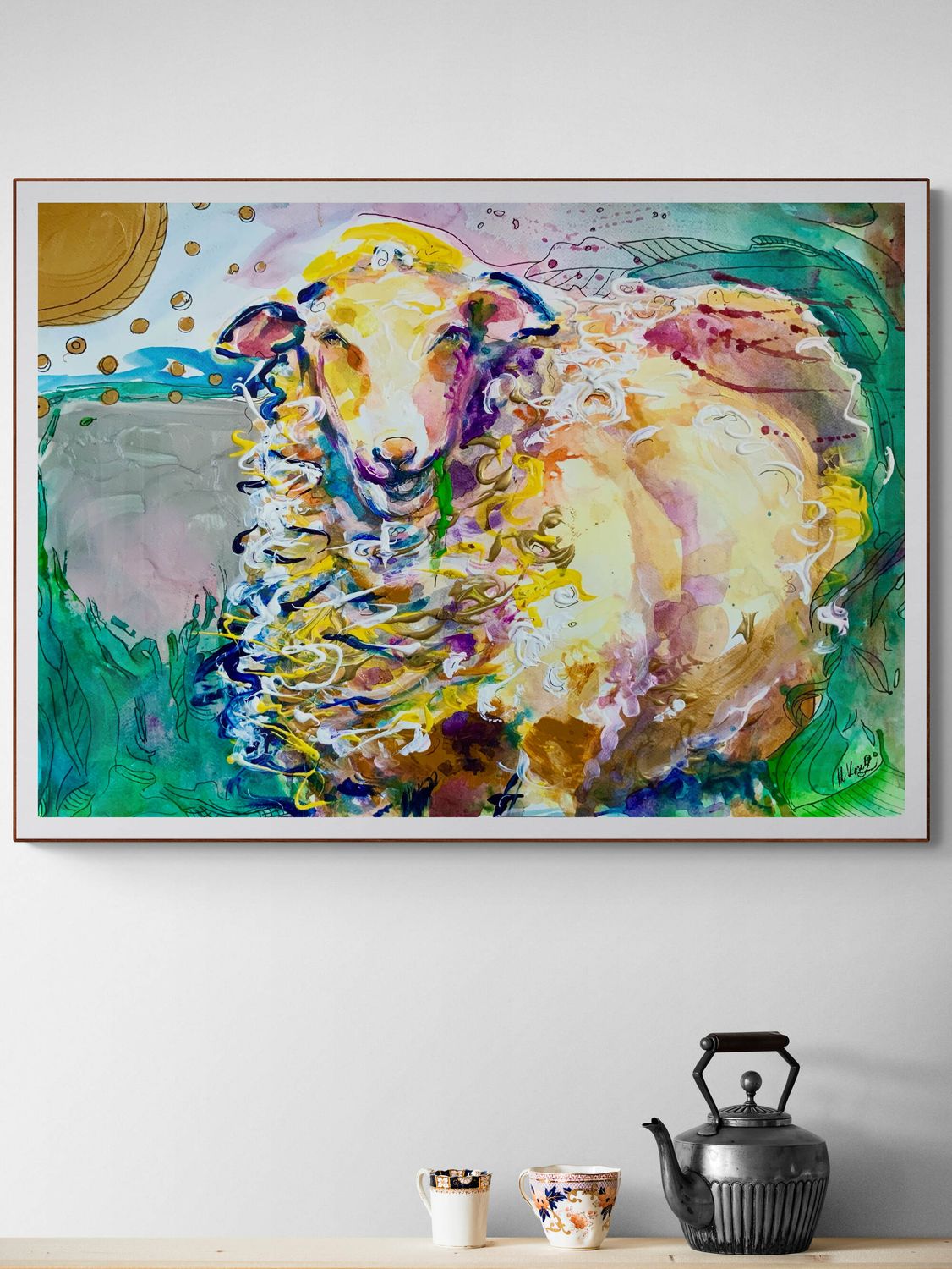 Abstract Farm Animal Art Print A4 A3