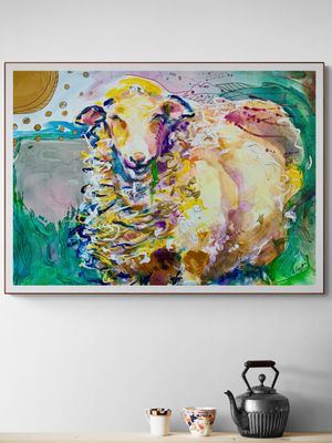 Abstract Farm Animal Art Print A4 A3