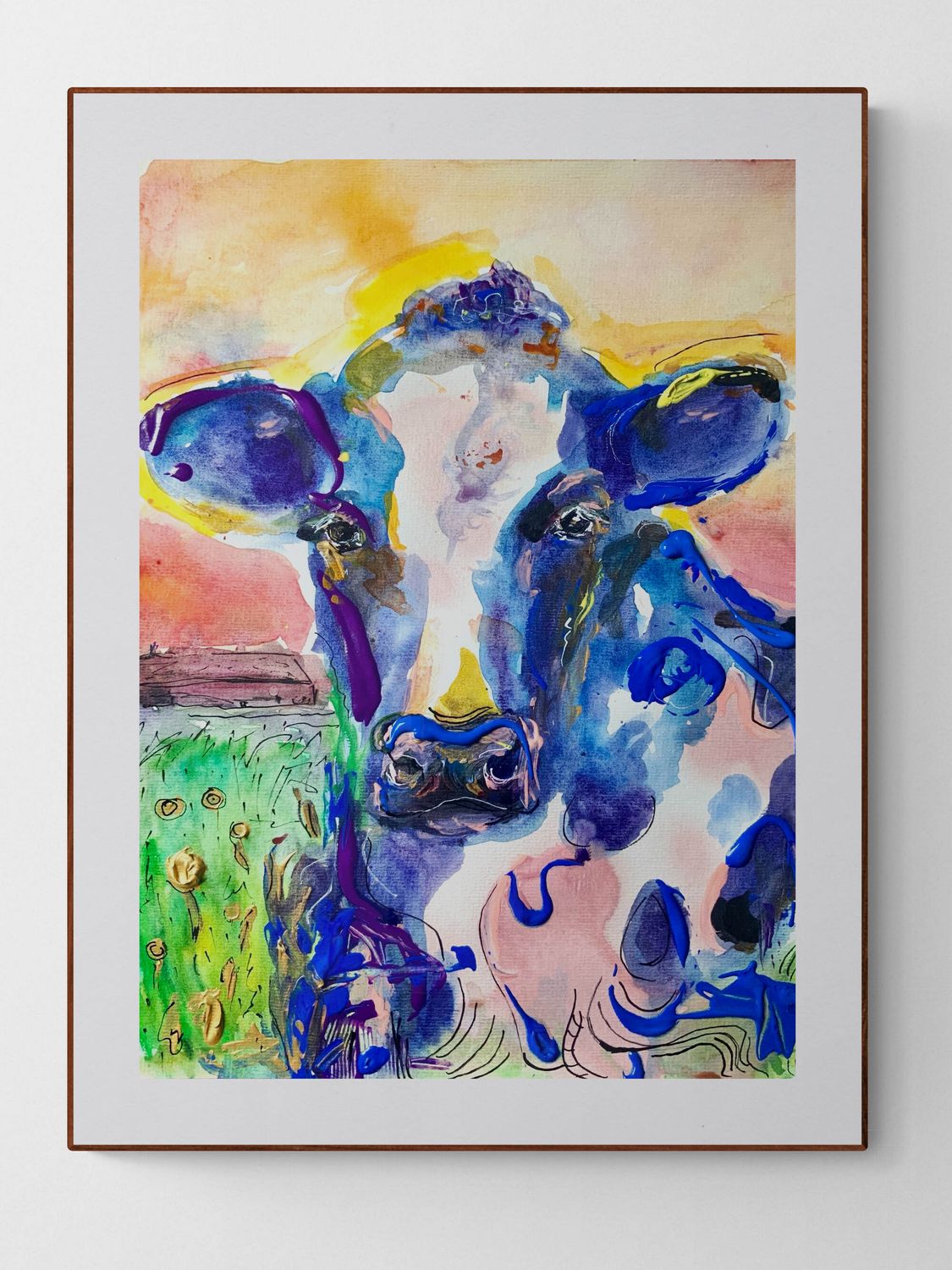 Abstract Farm Animal Art Print A4 A3