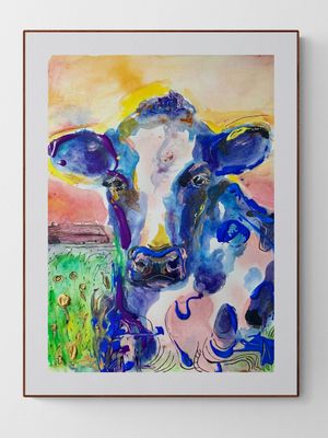 Abstract Farm Animal Art Print A4 A3